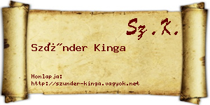 Szünder Kinga névjegykártya