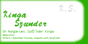 kinga szunder business card